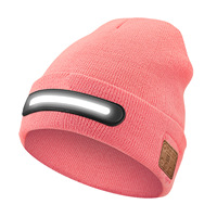 Gorros de Invierno Personalizados al por Mayor para Patinaje, Fiestas al Aire Libre, con Luces LED, Visión Nocturna, Auriculares Inalámbricos, Gorro de Senderismo
