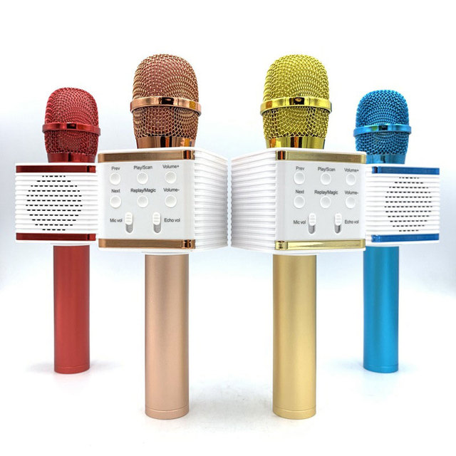 Kids V7 Hand Held KTV Toy Handheld Portable Children's Microfono Recorder Karaoke Speaker BT Mic Wireless Microphone for Singing