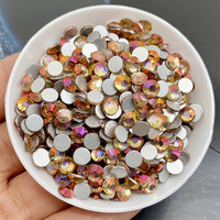 Offre Spéciale 4mm péridot lumière Non-Hot Fix strass dos plat perles de cristal haut verre ABS pour Nail Art sacs vêtements chaussures