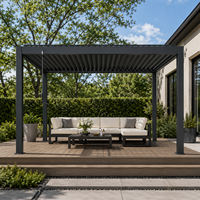 Pergola en aluminium à lames orientables manuelles, imperméable, pour jardin, patio, cour arrière, terrasse