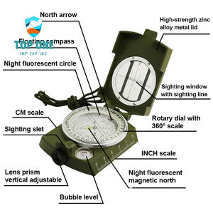 TopOne, venta al por mayor, aluminio clásico, supervivencia geológica, senderismo, orientación, brújula topográfica de alta precisión - Product Image 2