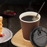Juego de Tazas de Café Resistentes al Calor, Fundas para Tazas de Café Caliente, Bolsa de Papel Kraft Popular para Panadería Resistente al Calor