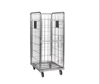 Cage à palettes métallique sécurisée pour rouleaux de tissu, chariot de rangement pliable, équipement de transport et de stockage