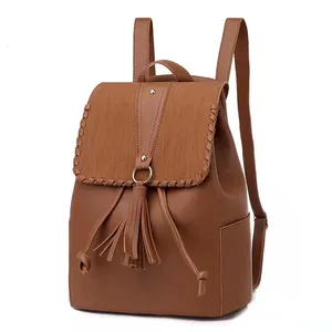 2021 Thời Trang Hàn Quốc Thiết Kế Sang Trọng Nữ Ba Lô Logo Pu Leather Purse Túi Đi Học Nhỏ Cô Gái Ba Lô Nữ Ba Lô