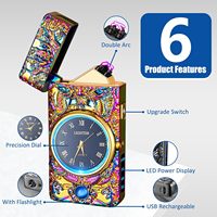 Briquet électrique portable rechargeable par USB, briquet à arc plasma double sans flamme coupe-vent pour bougie, barbecue