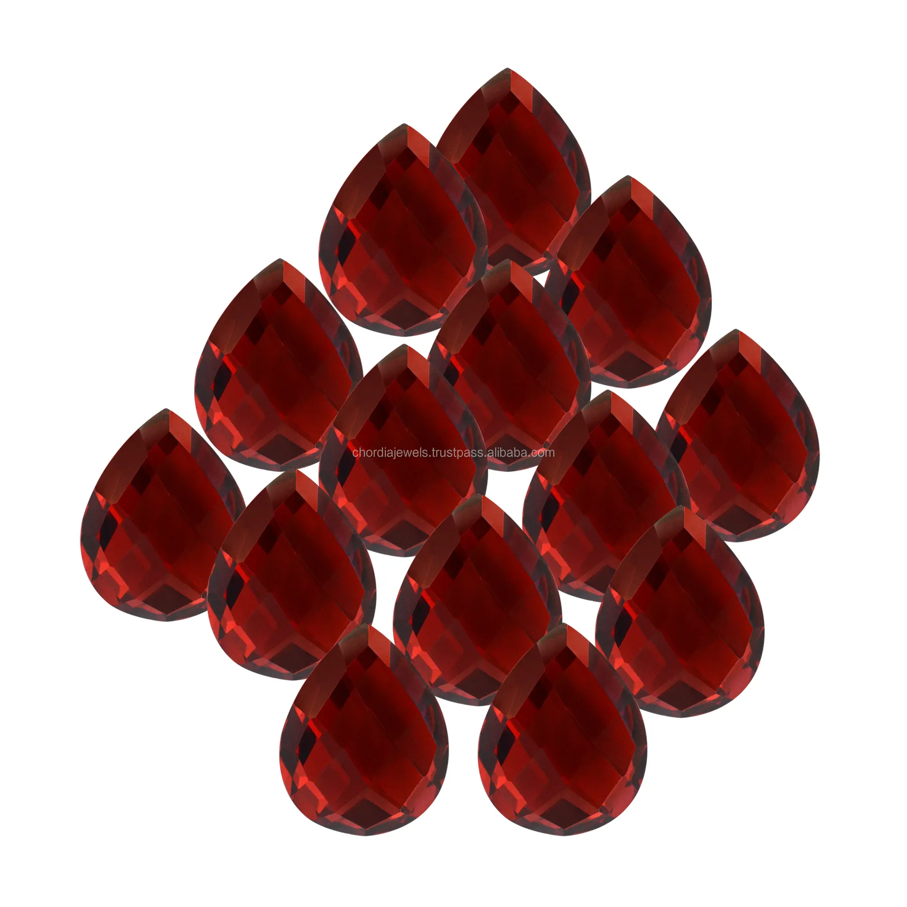 थोक मूल्य लाल ढीला रत्न 7x5mm - 14x10mm के लिए निचले स्तर के प्राकृतिक गार्नेट पत्थर गहने बनाने थोक मूल्य