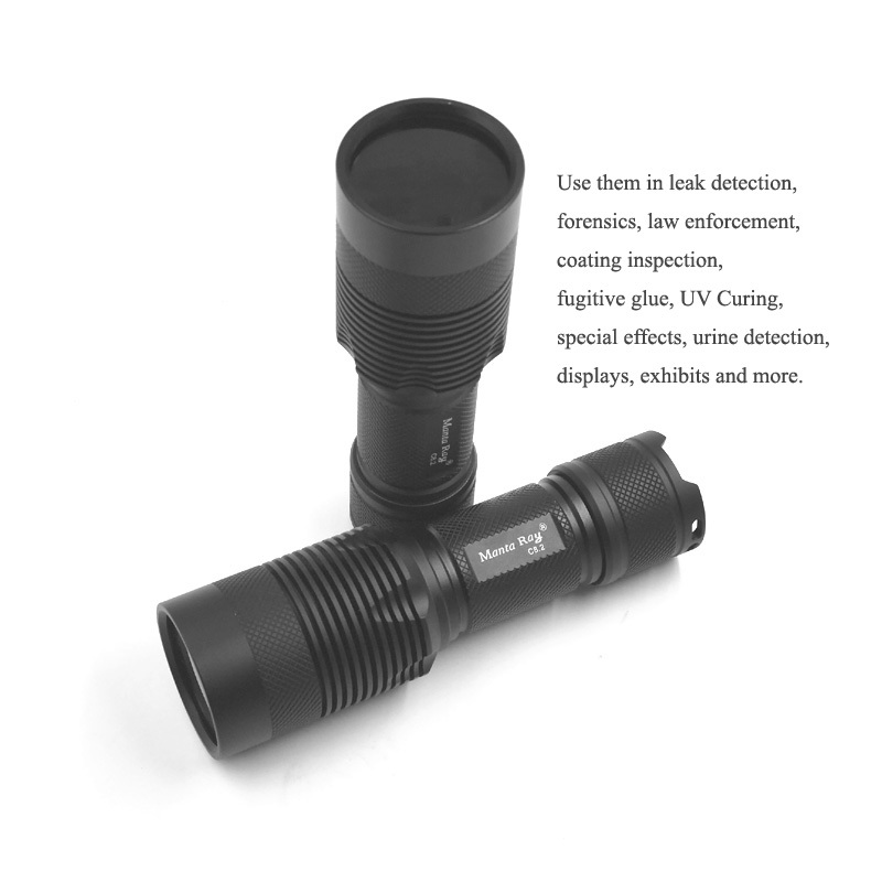 Lampe Torche LED Haute Puissance 5W Noire - Détection De Lumière - Neuf Générique