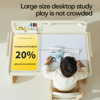 VSUCH Bureau d'étude réglable et rétractable en plastique pour bébé, ensemble table et chaise nordique pour enfants, idéal pour chambre d'enfant