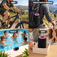 Haut-parleur Bluetooth 800 mAh, double haut-parleur 52 mm, stéréo TWS, lumière RGB, haut-parleur sans fil, Type-C, TF, USB pour les fêtes en plein air et les voyages