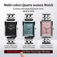 Reloj de Pulsera de Lujo para Mujer, Diseño Simple, de Cuarzo, Resistente al Agua, con Correa de Cerámica y Acero Inoxidable, Personalizable, Rectangular, OEM