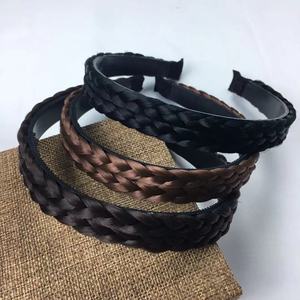 <span class=keywords><strong>Serre</strong></span>-tête tressé en <span class=keywords><strong>cheveux</strong></span> synthétiques à 3 brins avec dents, bandeau tressé extensible, accessoire de beauté, postiche - Product Image 2