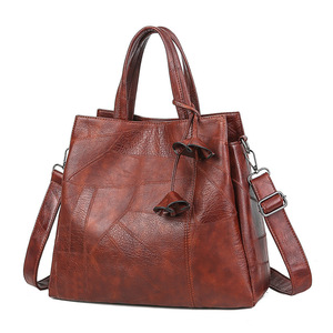 Bolso de mano para mujer, bolso de hombro de cuero liso para mujer, bolsos cruzados informales de gran capacidad - Product Image 1
