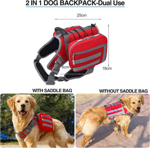 Mochila Desmontable para Perros, Mochila Impermeable para Perros con Arnés y Bolsas de Almacenamiento Extraíbles para Perros Grandes, para Senderismo y Caminatas al Aire Libre - Product Image 5