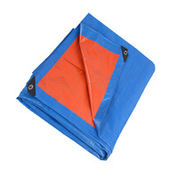 Bâche PE Xuda XD-PE-30602 à étiquette privée, imperméable, résistante aux UV, bords renforcés, avec œillets, bleu orange, pour fumigation