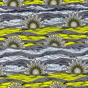 Tissu de cire imprimé africain aéré 100% coton pour l'artisanat de vêtements décontractés avec des motifs géométriques - Product Image 5