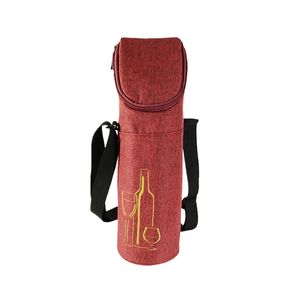 Sac cadeau en toile robuste et personnalisable pour 2 bouteilles de vin, avec logo, pour le transport et la réutilisation des bouteilles de vin, sac individuel pour vin rouge - Product Image 2