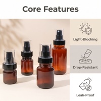 Botol PET Amber Bentuk Silinder dengan Pompa Tekan 60ml 100ml 120ml 150ml untuk Krim Wajah Kosmetik, Lotion, dan Botol Semprot