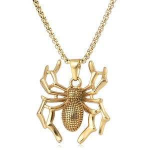 Collar con Colgante de Araña yunnique, Aleación de Zinc Dorada, Cadena de 60 cm, Joyería de Moda para Hombre - Product Image 1