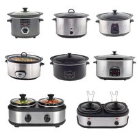 ETL CE EMC Nouvelle Arrivée 3.7QT Forme Ovale Mijoteuse Pot En Acier Inoxydable Portable Mini Mijoteuse Électrique Avec Cordon D'alimentation Fixe