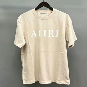 เสื้อยืดแขนสั้นผ้าฝ้าย 100% คุณภาพหรูหรา สไตล์ลำลอง พิมพ์ลายแฟชั่นฤดูร้อน AMI RI ทรงหลวมสำหรับผู้ชาย - Product Image 4