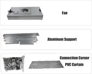 99.99% portatile senza polvere in alluminio HEPA H14 H13 verticale laminare orizzontale panca pulita con filtro ventola FFU