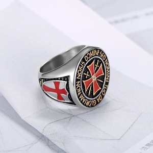 <span class=keywords><strong>Bague</strong></span> <span class=keywords><strong>diamant</strong></span> or et argent en acier inoxydable pour <span class=keywords><strong>homme</strong></span> <span class=keywords><strong>Bague</strong></span> croix chevalier templier croisé <span class=keywords><strong>rouge</strong></span> <span class=keywords><strong>Bague</strong></span> chevalier templier dominateur - Product Image 5