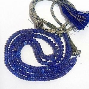Tanzanite forme rondelle plaine pierre précieuse polie à la main perles faisant des bijoux en gros collier prix par brin naturel - Product Image 1