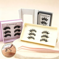 Cils auto-adhésifs pré-collés pour la moitié des yeux, cils volumineux pour l'angle extérieur, logo personnalisé, commande en gros Europe, Royaume-Uni, France, Italie