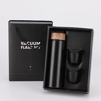 Thermos isotherme en acier inoxydable avec logo personnalisé, couvercle à motif bois, tasse à espresso, tasses à thé, ensemble cadeau