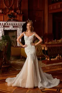Princess Style Off Shoulder Puffy Sleeve Wedding Dress Sweetheart Girls Sexy Corset Slit Bridal Luxury Beaded Glitter Lace Gown