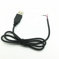 Câble d'alimentation USB personnalisé avec connecteur USB-A vers extrémité ouverte 12V