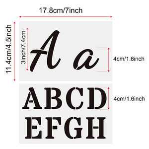 40pcs Réutilisable Lettre Alphabet Nombre Pochoirs pour Peinture <span class=keywords><strong>sur</strong></span> <span class=keywords><strong>Bois</strong></span> - Product Image 2