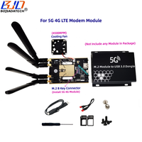 Adaptador Inalámbrico USB 3.0 Conector NGFF M.2 Clave B con 1 Ranura para Tarjeta SIM, 4 Antenas y Carcasa Protectora con Ventilador para Módulo 5G 4G LTE