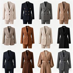 Traje de Mujer Elegante con Diseño de Pedrería, para Otoño e Invierno, Estilo Casual, Resistente a las Arrugas, Manga Larga, Chaqueta, Cintura Alta, Estilo Delgado - Product Image 4