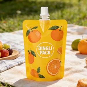 Sacs en Mylar personnalisés imprimés pour jus de fruits et boissons, résistants à l'humidité et à la corrosion, avec bec verseur en plastique - Product Image 1