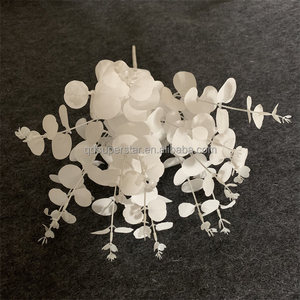 L-707 공장 도매 16 헤드 데스크탑 꽃 인공 식물 가지 흰색 유칼립투스 잎 결혼식 장식 - Product Image 3
