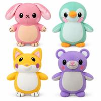 Peluche LED lumineuse en coton, jouet doux en coton PP, lapin, pingouin, renard, ours