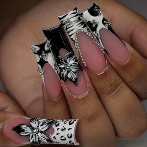 <span class=keywords><strong>Uñas</strong></span> Postizas de Lujo con Estampado de Leopardo y Logotipo Personalizado, 100 Estilos, <span class=keywords><strong>Uñas</strong></span> Acrílicas <span class=keywords><strong>Largas</strong></span> Tipo Ataúd, <span class=keywords><strong>Francesas</strong></span>, Cobertura Completa, Marca Privada - Product Image 3