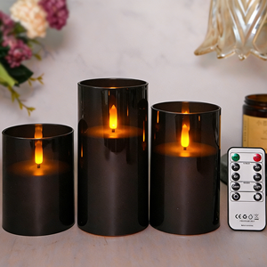 Velas LED Negras sin Llama para Halloween con Cable <span class=keywords><strong>de</strong></span> Cobre, Lámpara <span class=keywords><strong>de</strong></span> 3 Piezas, Decoración <span class=keywords><strong>de</strong></span> Iluminación <span class=keywords><strong>de</strong></span> Ambiente Espeluznante Personalizada para Fiestas y Casas Encantadas - Product Image 3