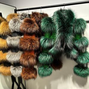 Giacca di <span class=keywords><strong>Pelle</strong></span> Moda Autunno 2025 Effetto Coccodrillo Marrone da <span class=keywords><strong>Donna</strong></span> <span class=keywords><strong>in</strong></span> Vera <span class=keywords><strong>Pelle</strong></span> di Agnello con Pelliccia di Volpe - Product Image 5