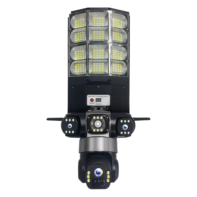6MP V380 Pro 2 1 AI Integrated Solar Security Light CCTV Camera IP 4G Two-Way Talk 3 Lens 200W Power Plastic LED Street Battery