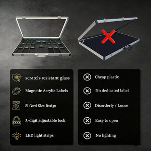 New Style Locking Aluminum Trading <b>Card</b> Display Cabinet Portable Tabletop Holder for Sports Graded <b>Cards</b> - Product Image 3