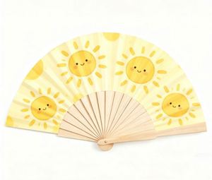 Éventail pliant personnalisé en bois de rose avec logo artistique sur mesure pour mariages, promotions et fêtes - Product Image 4