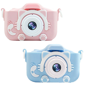 Câmera Digital com Design de Rosto de Gatinho para Meninas e Meninos, Tela Full HD de 2.0\", Foco Fixo, Sensor CMOS de Ângulo Lateral de 180°, MicroSD de 32G Integrado - Product Image 1
