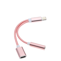Großhandel Qualität 2-in-1 USB C 3,5mm Audio-Buchse Kabel Metall kopf Nylon Braid Lade adapter für Smartphones 15 & 16 New Promax