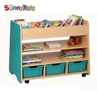 Étagère de rangement pour jouets sensoriels en promotion avec mobilier scolaire neuf pour salle de classe de maternelle et de garderie