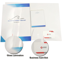Dossiers en carton personnalisés à faible MOQ avec bloc-notes pour cartes de visite, impression publicitaire du logo de l'entreprise, tailles personnalisées