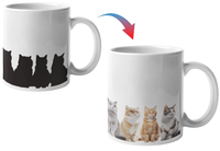 Mug en porcelaine magique changeant de couleur 11oz |   Mug à sublimation personnalisé avec logo photo |   Tasse à café écologique durable sensible à la chaleur