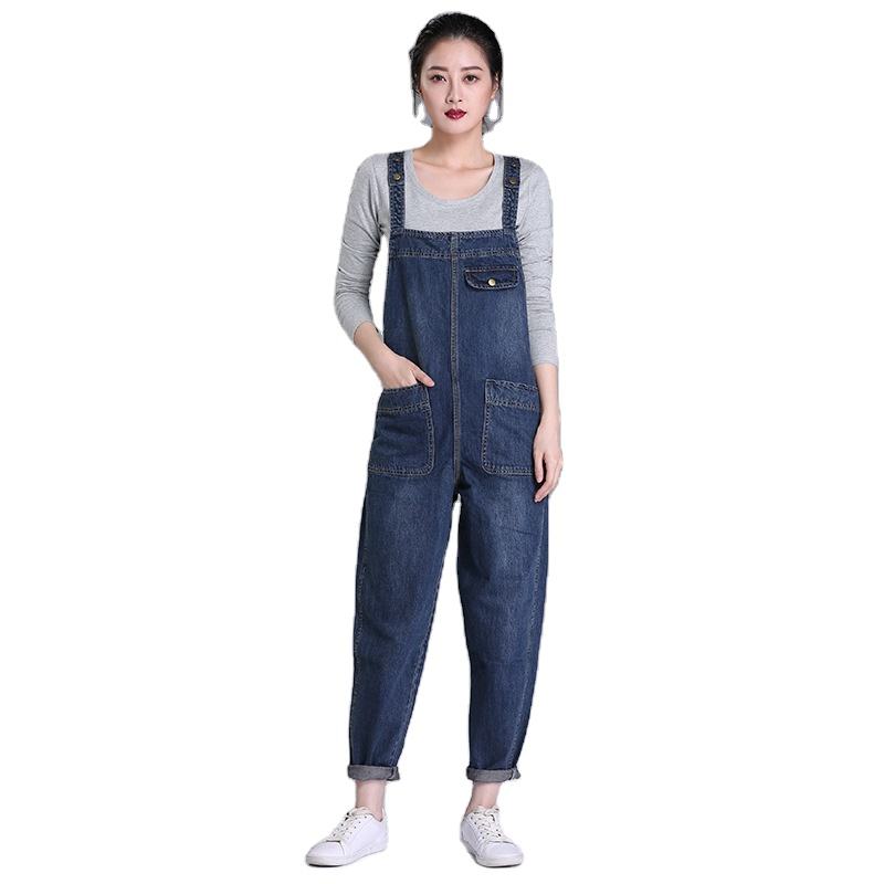 2024 Plus Size 8XL Denim Pants Maternity Pants Overalls Girls Suspender  Jeans Loose Casual Jeans Jumpsuit for Ladies
