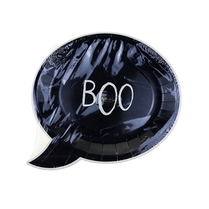 BECOL Offre Spéciale ensemble de vaisselle de noël écologique personnalisé imprimé incrusté symbole assiettes en papier jetables pour dîner pour la fête - Product Image 1